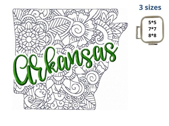 Arkansas State Embroidery Design
