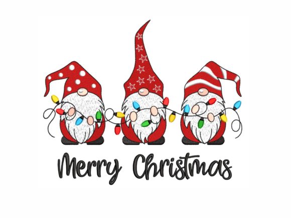 Gnomes: A Charming Christmas Embroidery Design for Boutique Apparel