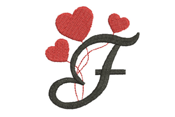 Heart Alphabet Letter F