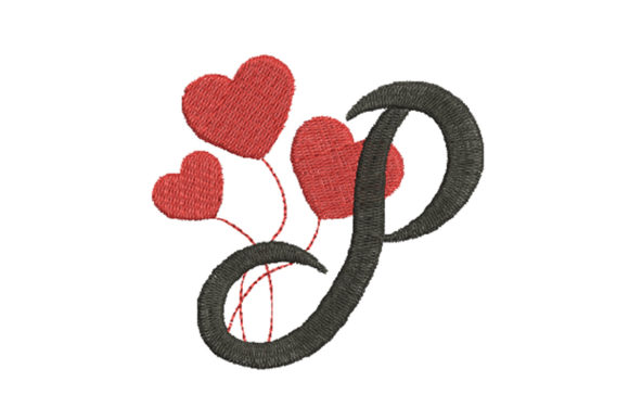 Heart Alphabet Letter P