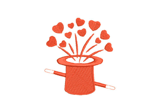 Magic Hat with Red Hearts