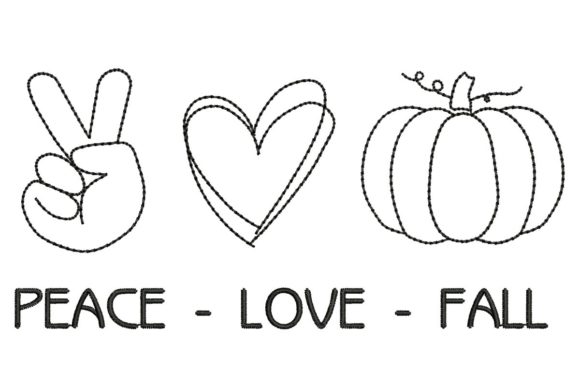 Peace Love Fall: A Thoughtful Embroidery Design for Meaningful Gifts