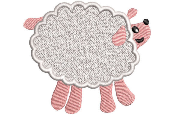 Sheep with Wool Embroidery Design