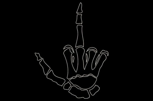 Skeleton Middle Finger Gesture