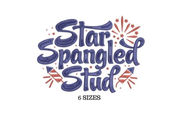 Star Spangled Stud: A Charming 4th of July Embroidery Gem