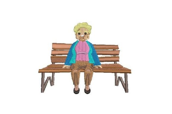 White Elderly Woman Sitting